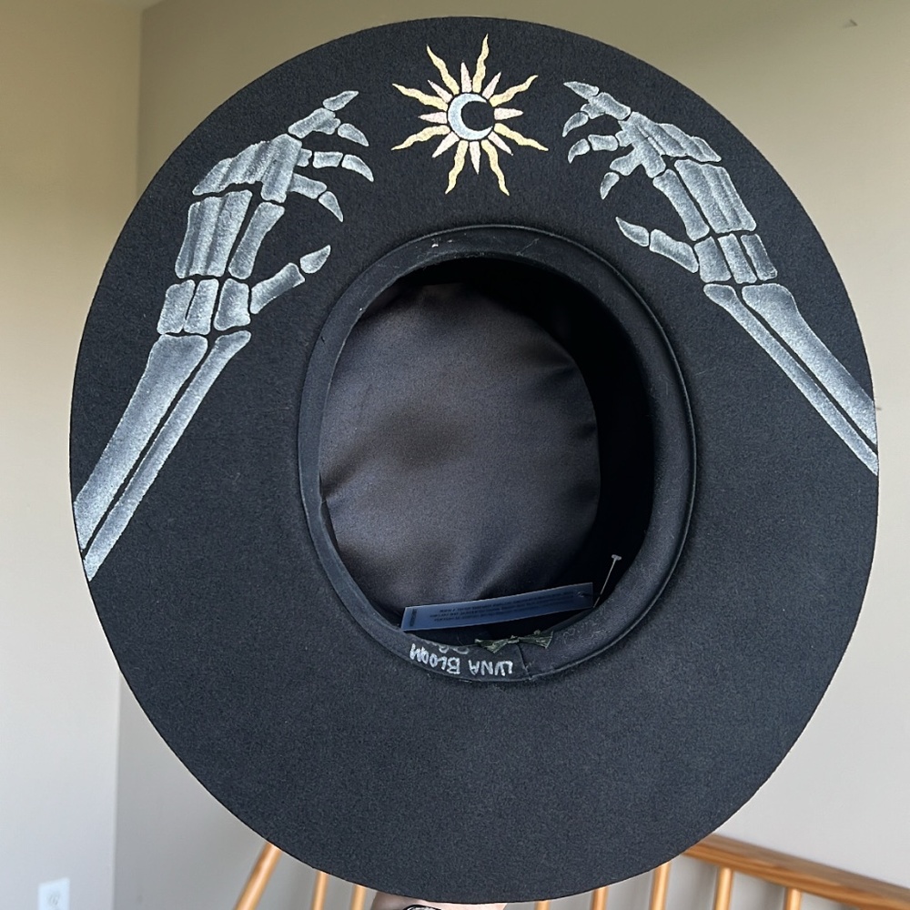 Luna Bloom skeleton design painted hat